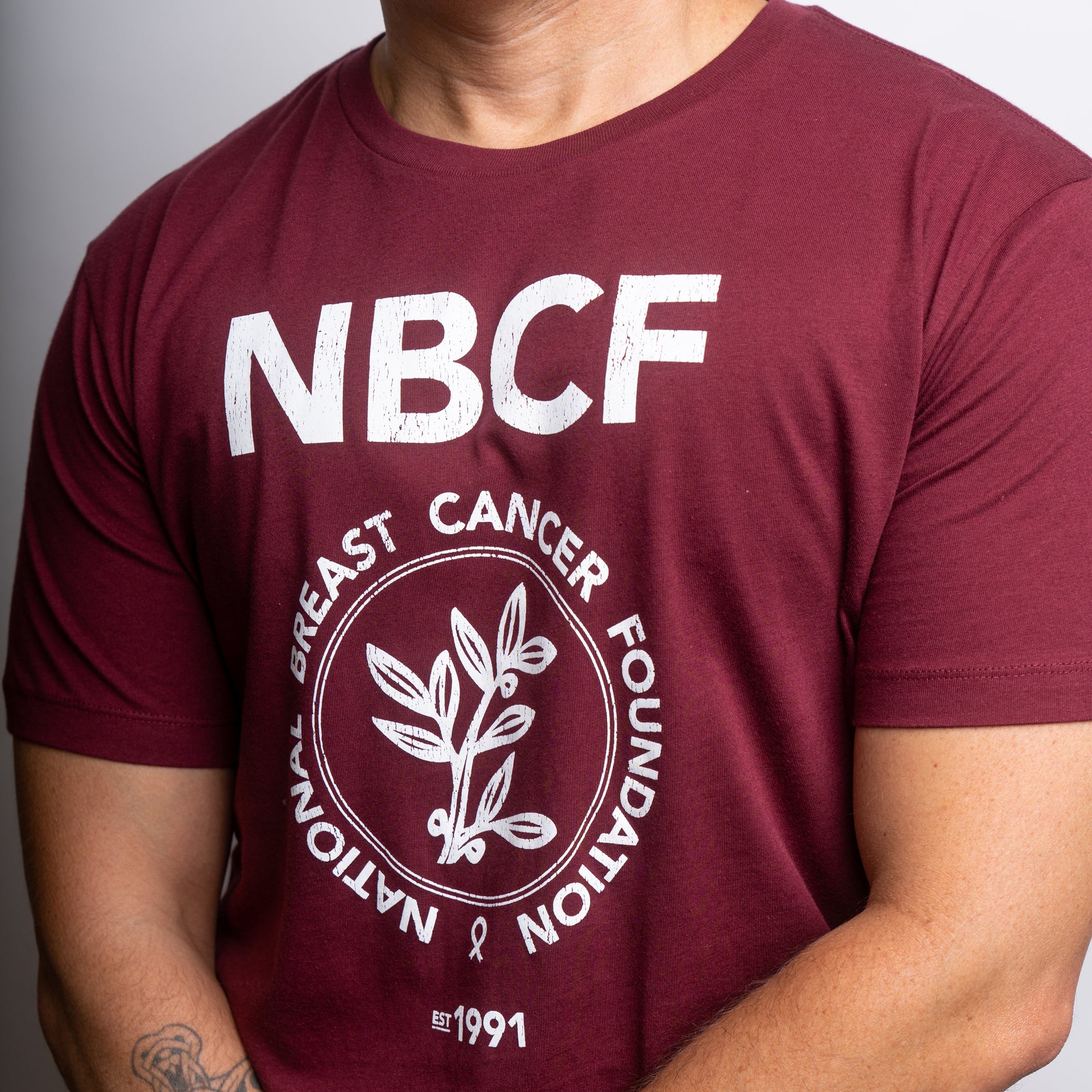 NBCF Vintage Logo T-Shirt - Burgundy