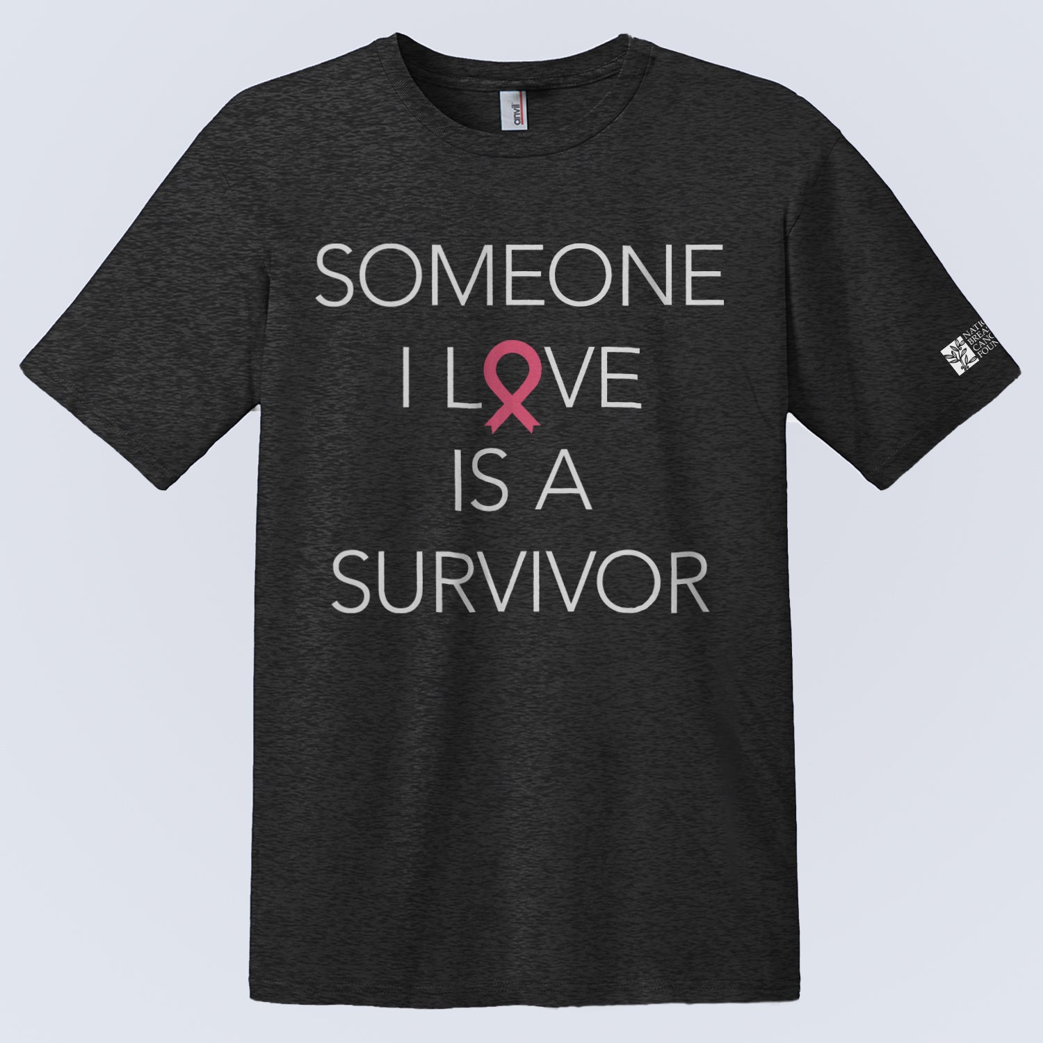 Breast Cancer Someone I Love Is A Survivor T-Shirt - Gray - NBCF